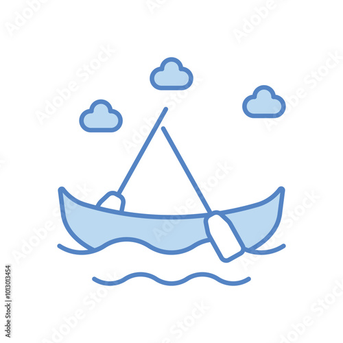 Canoeing vector icon