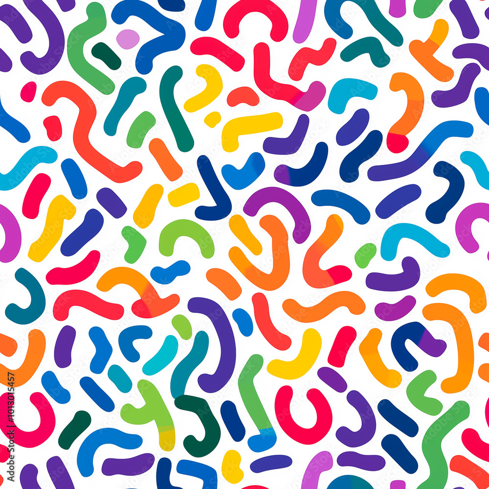 Vibrant Abstract Squiggles Seamless Pattern Vibrant Abstract Squiggles Seamless Pattern