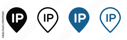 IP vector icons set. IP icons