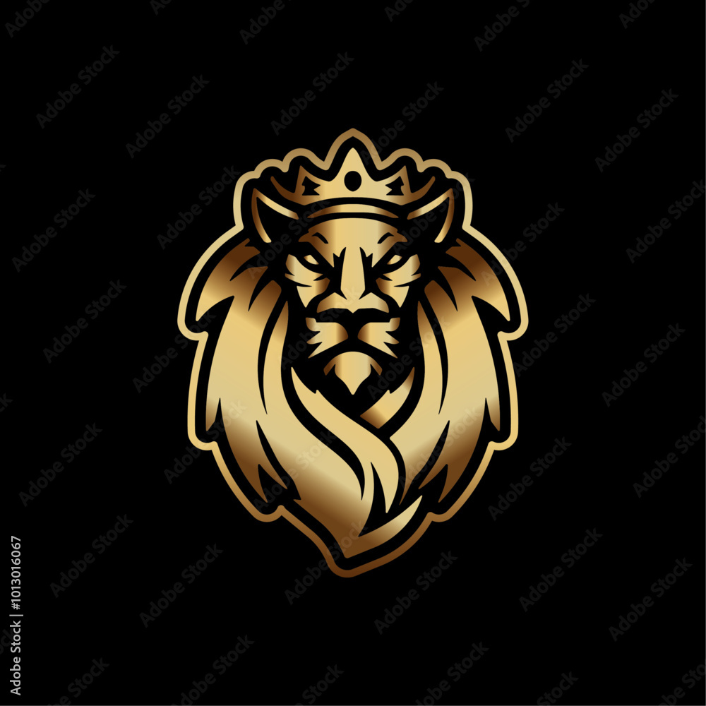 Obraz premium Luxury Lion Mascot Logo Vector Illustration