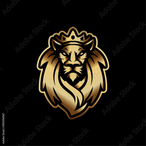 Luxury Lion Mascot Logo Vector Illustration