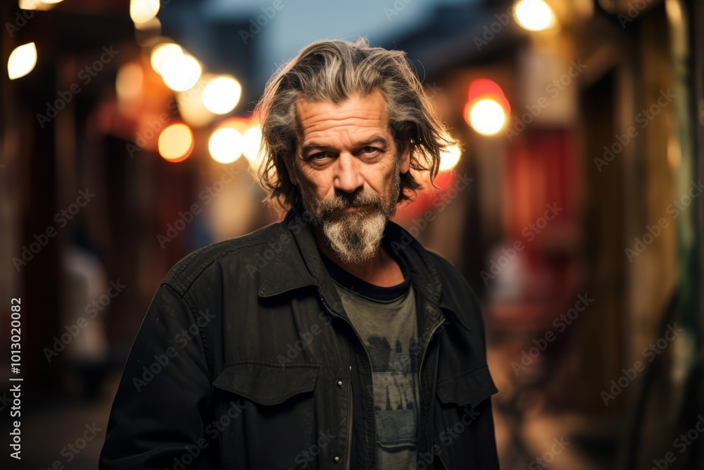 Portrait of an old man in the streets of a city. Portrait of an old man in the streets of a city.
