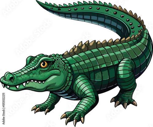 crocodile cartoon isolated on white