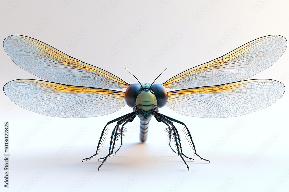 Animated style dragonfly, close up Animated style dragonfly, close up