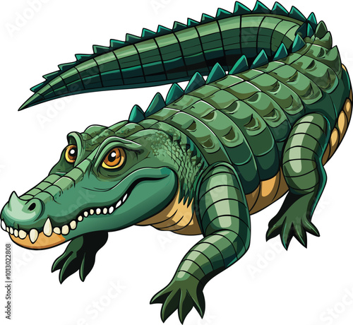 crocodile cartoon isolated on white