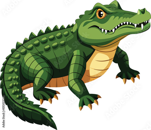 crocodile cartoon isolated on white