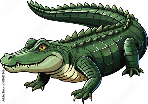 crocodile cartoon isolated on white