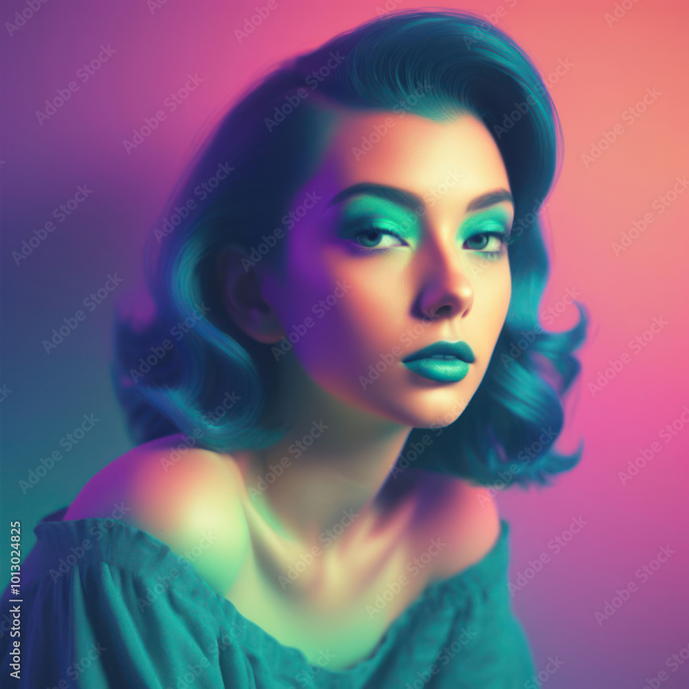 grainy gradient photography of a woman grainy gradient photography of a woman