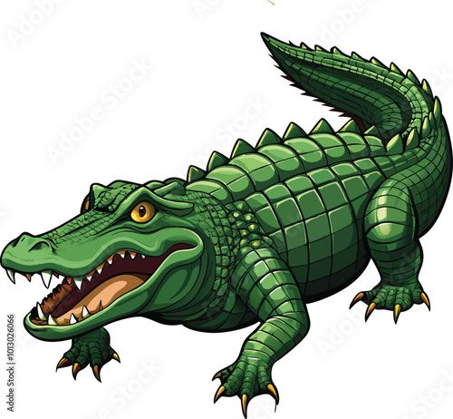 crocodile cartoon isolated on white