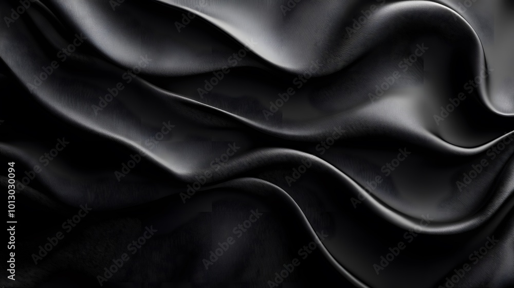 Black textures wallpaper with abstract, smooth silk waves pattern Black textures wallpaper with abstract, smooth silk waves pattern