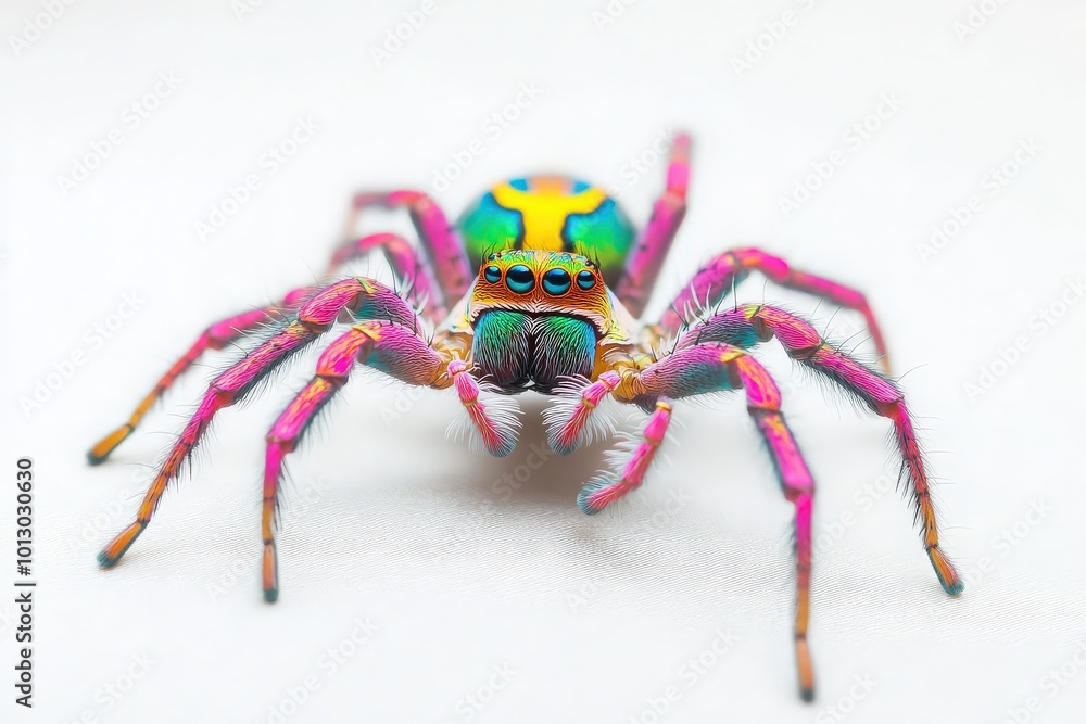 Obraz premium Rainbow spider on white background