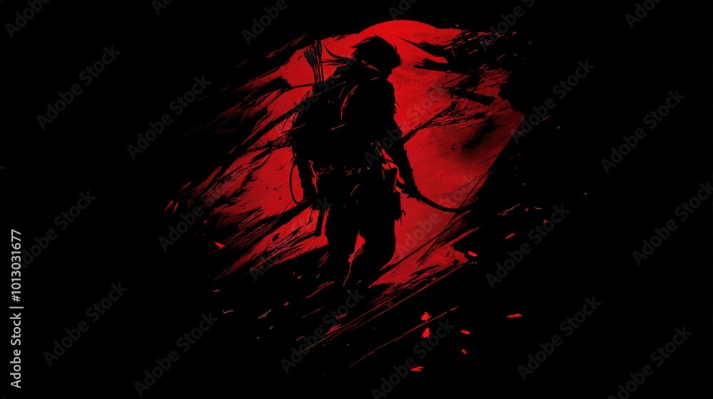Wild Enemy character silhouette black background Wild Enemy character silhouette black background