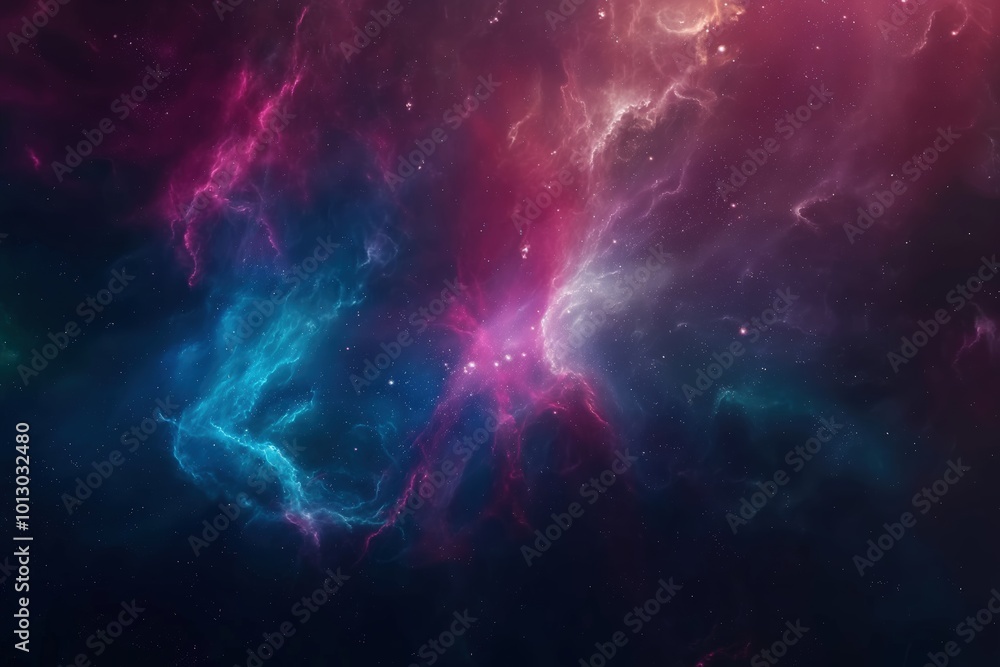 Vibrant cosmic nebula set against a deep space background with glowing stars and swirling textures. Ethereal celestial scene captures the mystery of universe and its beauty. Vibrant cosmic nebula set against a deep space background with glowing stars and swirling textures. Ethereal celestial scene captures the mystery of universe and its beauty.