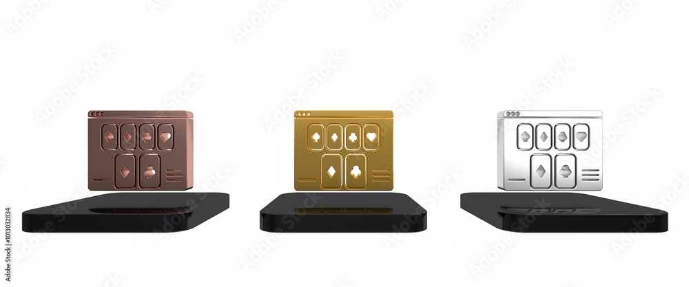 Colorful Online poker table game icon isolated on white background. Online casino. Minimalism concept. 3D render illustration Colorful Online poker table game icon isolated on white background. Online casino. Minimalism concept. 3D render illustration