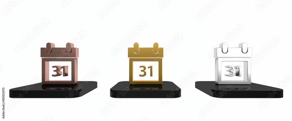 Colorful Calendar with Halloween date 31 october icon isolated on white background. Happy Halloween party. Minimalism concept. 3D render illustration Colorful Calendar with Halloween date 31 october icon isolated on white background. Happy Halloween party. Minimalism concept. 3D render illustration