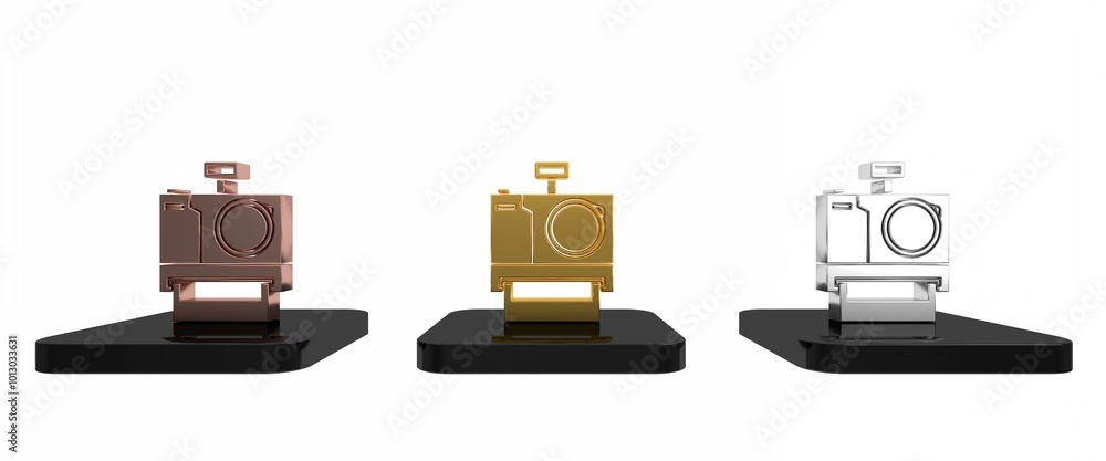 Colorful Photo camera icon isolated on white background. Foto camera icon. Minimalism concept. 3D render illustration Colorful Photo camera icon isolated on white background. Foto camera icon. Minimalism concept. 3D render illustration