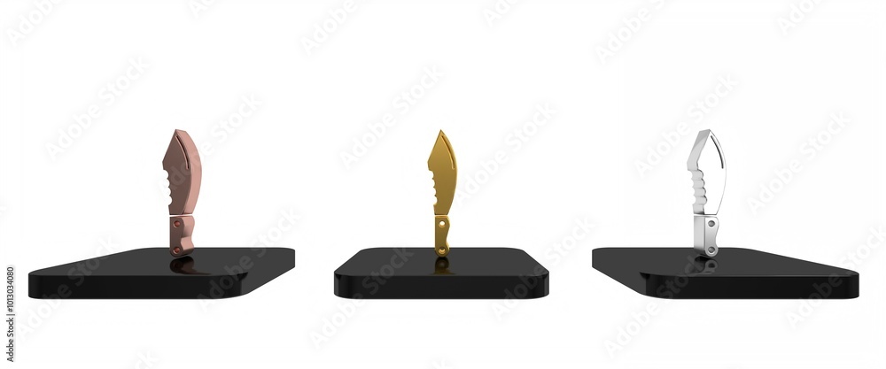 Colorful Military knife icon isolated on white background. Minimalism concept. 3D render illustration Colorful Military knife icon isolated on white background. Minimalism concept. 3D render illustration