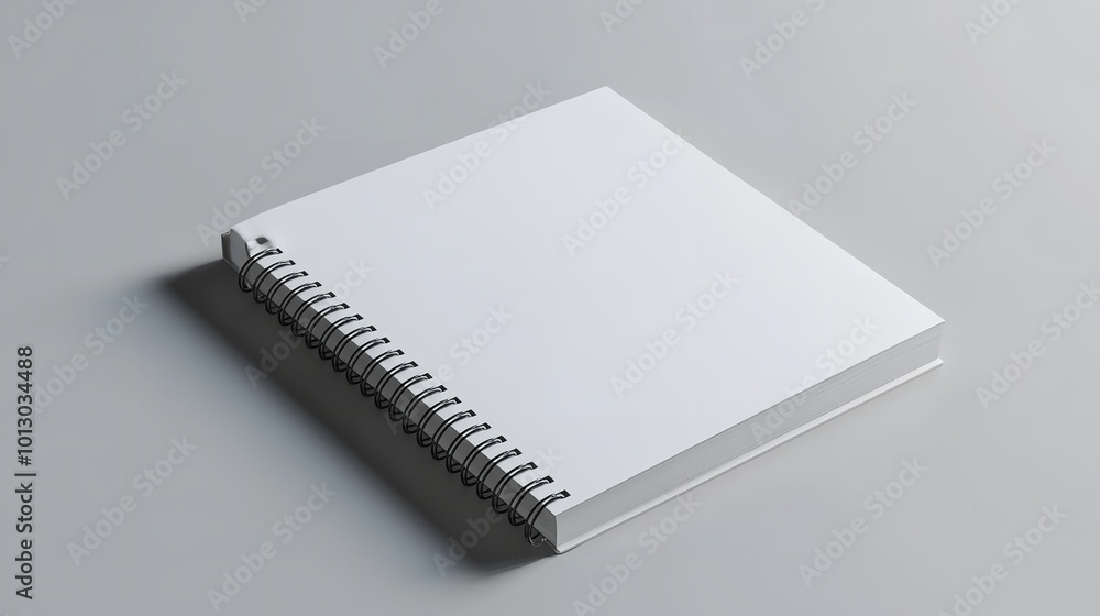 3D rendering of a wirebound spiral ring binder diary or notebook standing view realistic mockup design template 3D rendering of a wirebound spiral ring binder diary or notebook standing view realistic mockup design template