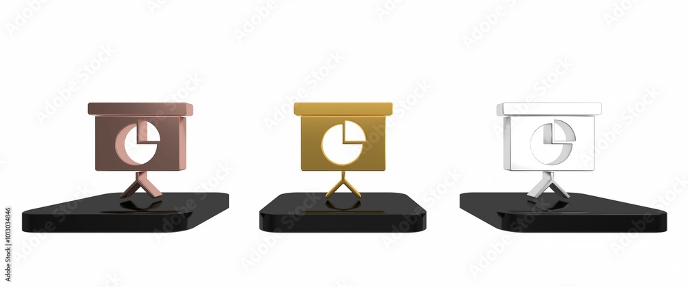 Colorful Presentation financial business board with graph, schedule, chart, diagram, infographic, pie graph icon isolated on white background. Minimalism concept. 3D render illustration Colorful Presentation financial business board with graph, schedule, chart, diagram, infographic, pie graph icon isolated on white background. Minimalism concept. 3D render illustration