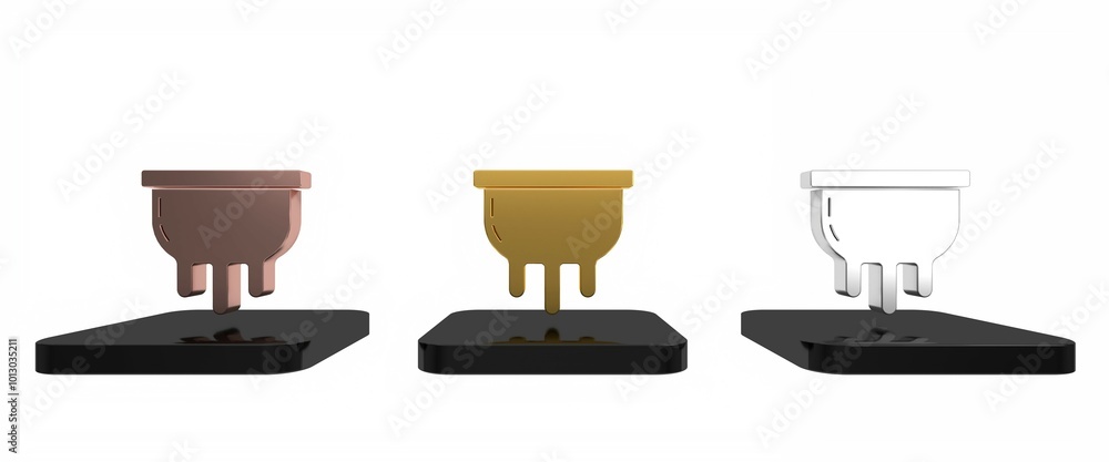 Colorful Udder icon isolated on white background. Minimalism concept. 3D render illustration Colorful Udder icon isolated on white background. Minimalism concept. 3D render illustration