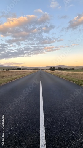 Wallpaper Mural A straight road stretches into the distance, symbolizing progress and new beginnings in your journey of self-reflection Torontodigital.ca