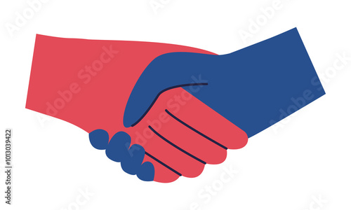 Handshake. Presidential elections. Vote 2024 USA. Vector illustration.