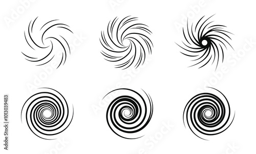 Hurricane icon. Swirl thin line. Spiral hurricane symbol collection vector illustration