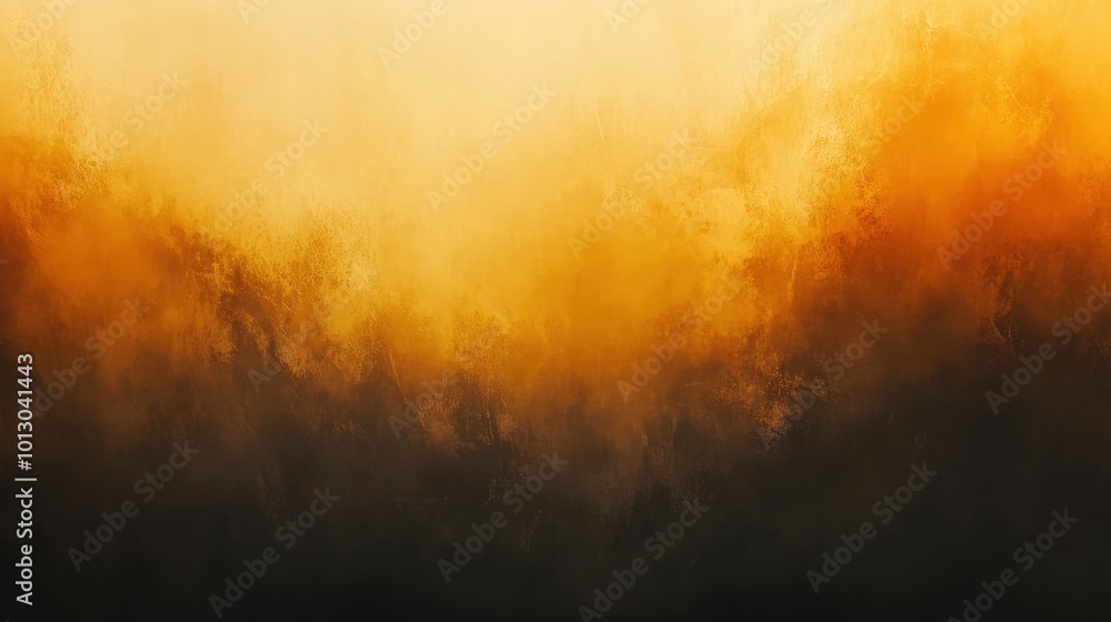 Fototapeta premium Textured gradient background transitioning from deep gray to rich brown and golden yellow, featuring a soft glow that creates a warm atmosphere, perfect for banners or posters