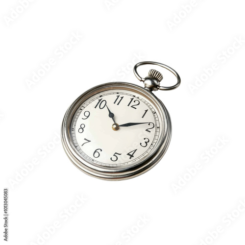 Vintage pocket watch, white isolate background transparent background