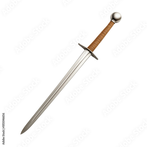 Medieval sword, white isolate background transparent background