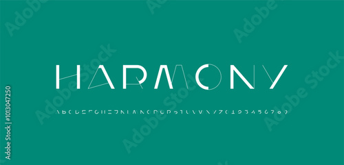 Modern font alphabet, trendy geometric letters and numbers, vector illustration 10EPS