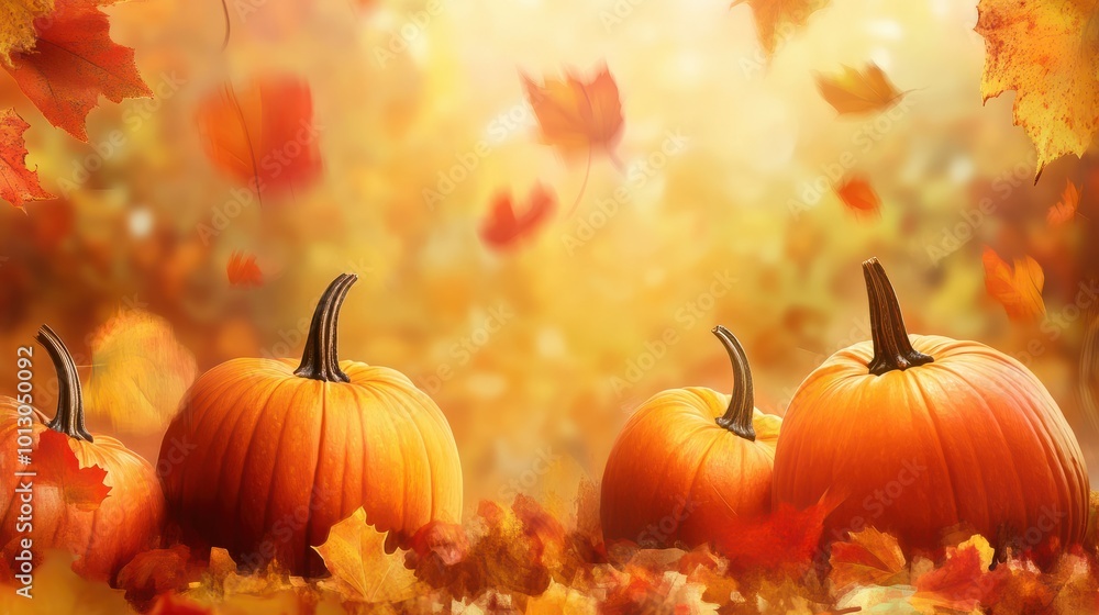 Fall background with pumpkins Fall background with pumpkins