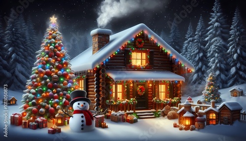 christmas tree in the city, created whit A.i generativo