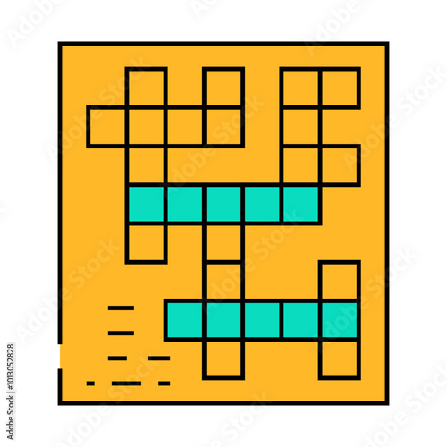 crossword game line icon vector. crossword game sign. isolated symbol illustration