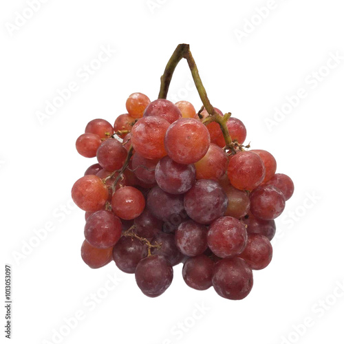 red grapes isolated on white