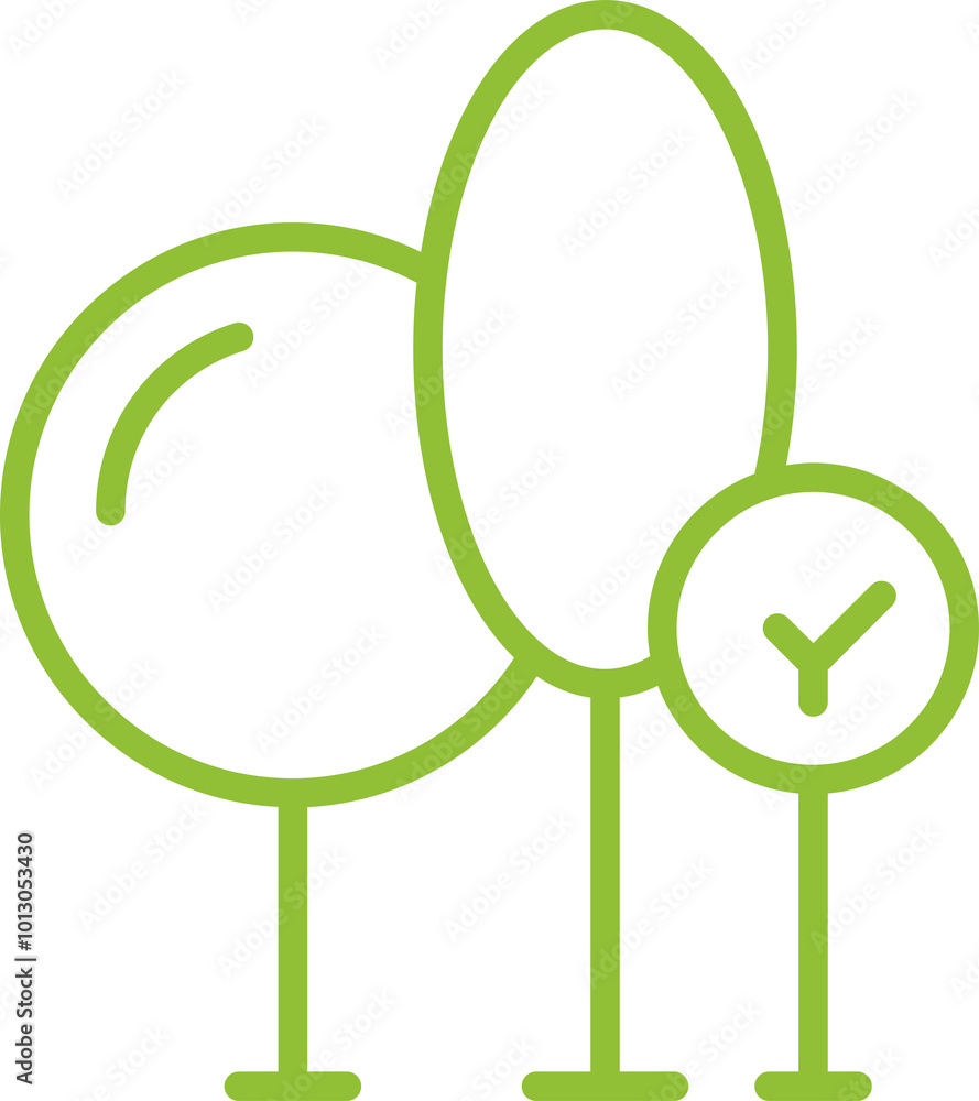 Tree and Plant Line Icon Tree and Plant Line Icon