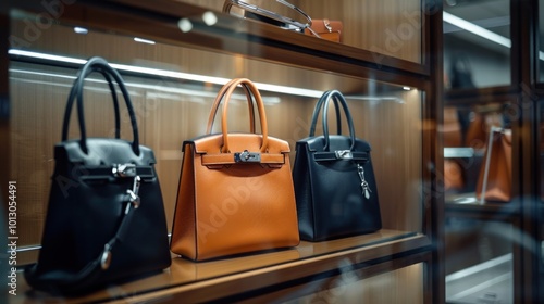 Luxury Handbags Displayed in a Retail Store