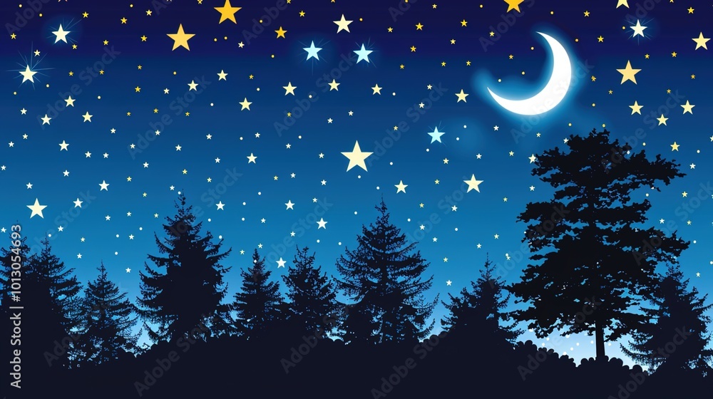 constellations and stars in the night sky with twinkling lights above dark forest constellations and stars in the night sky with twinkling lights above dark forest