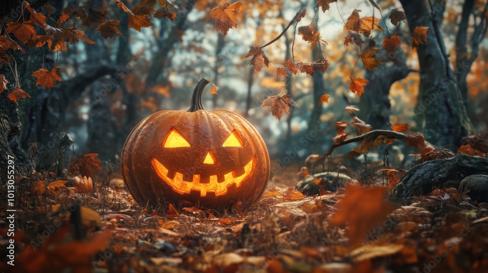 Halloween Pumpkin Autumn Holiday Concept Halloween Pumpkin Autumn Holiday Concept