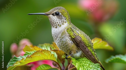 Hummingbird Perched on a Branch