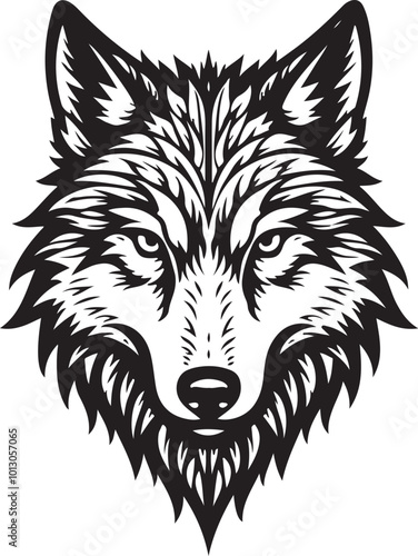 Fierce Focus Stylized Wolf Head