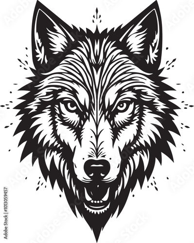 wolf head vector