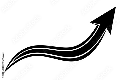 Smooth Arrow Design Featuring Flowing Curves Vector Illustration for Modern Aesthetics
