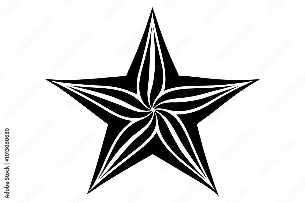 Obraz premium Vibrant Five Pointed Star with Soft Curves Vector Illustration for Creativity 