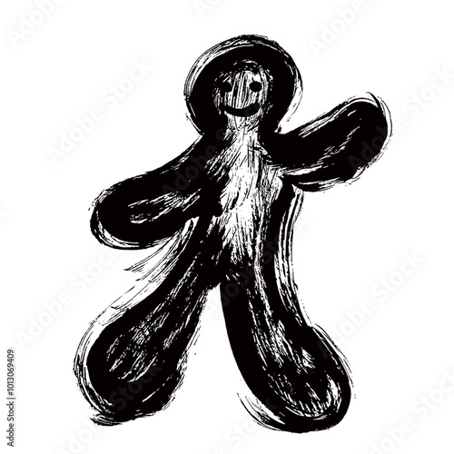 黒い人間のキャラクター・black human character・검은 인간의 캐릭터