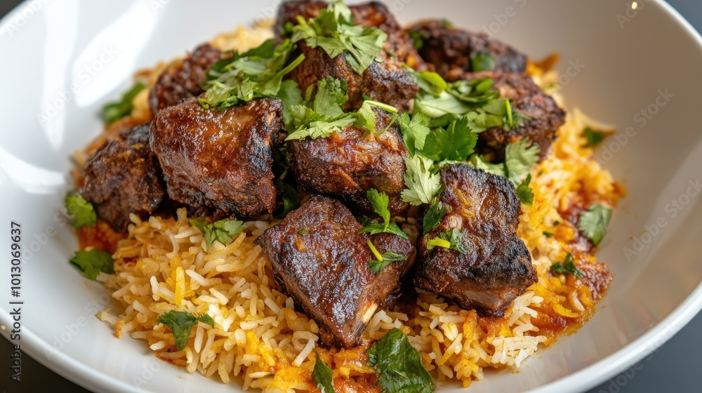 Classic Indian Biryani with Saffron Rice and Tender Lamb Classic Indian Biryani with Saffron Rice and Tender Lamb
