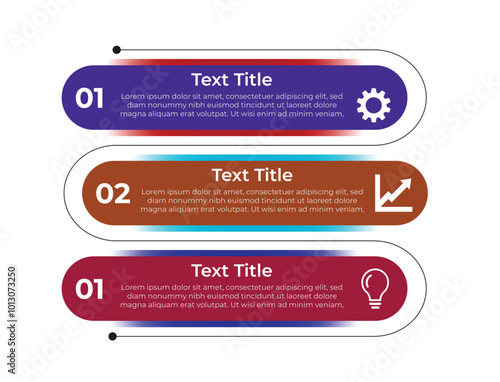 Vector 3 steps business infographic flowchart template for marketing vector