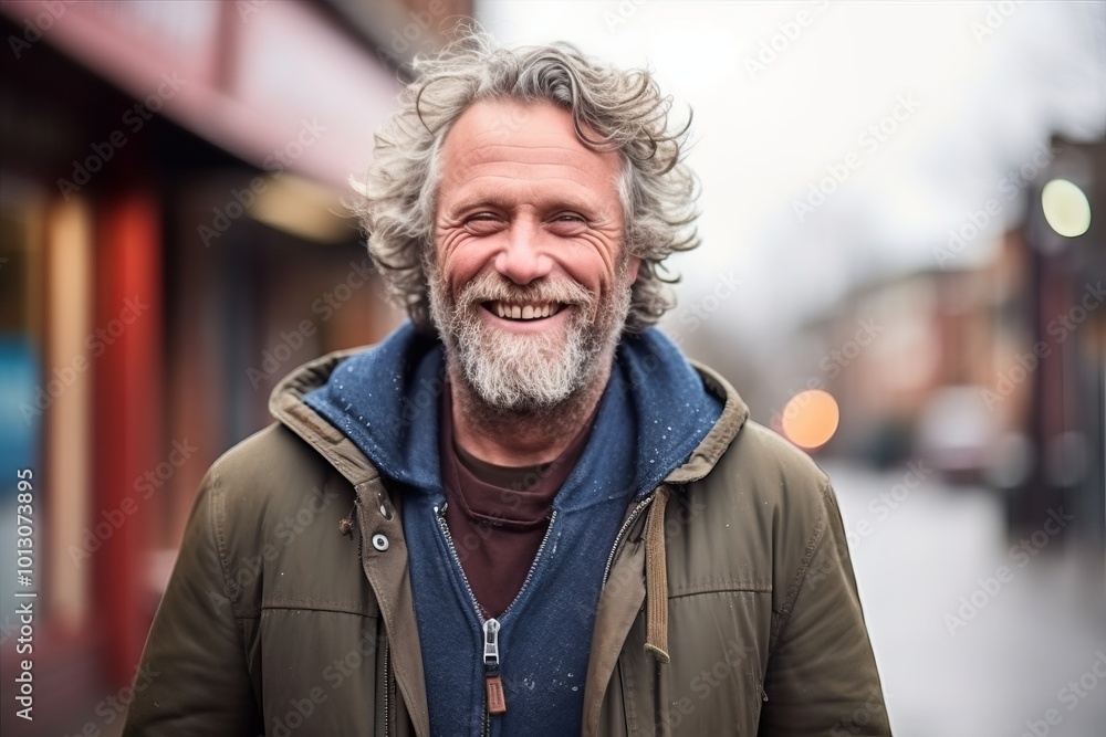 Portrait of a happy senior man smiling at the camera in an urban environment Portrait of a happy senior man smiling at the camera in an urban environment