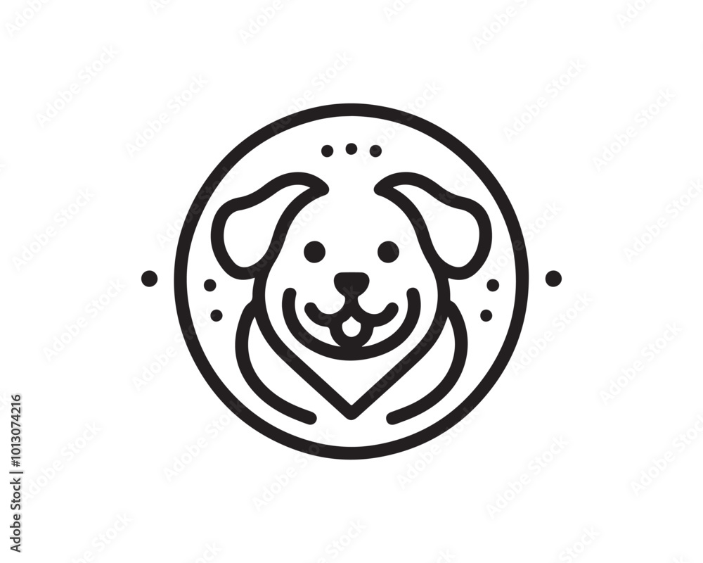 Dog logo design vector illustration. Black and white dog logo template Dog logo design vector illustration. Black and white dog logo template