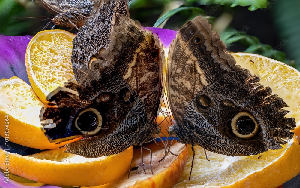 macro shot of the banana butterfly